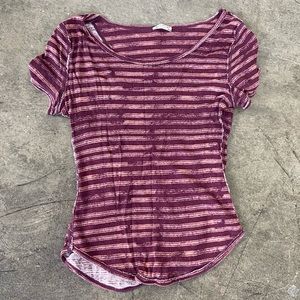 Baby-Striped Maroon T-Shirt